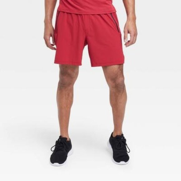 All in Motion Men's Stretch Woven Shorts 7", Red, Size XXL, NWT - Picture 1 of 5